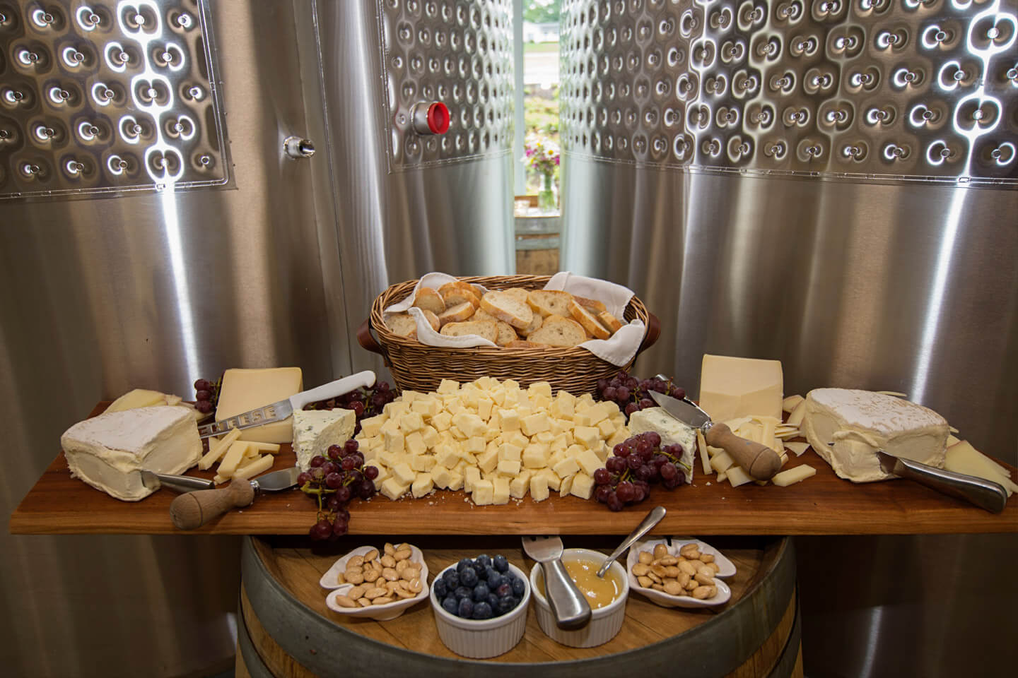 cheese assortment for wine tasting event