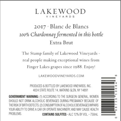 2017 Blanc de Blancs wine label back