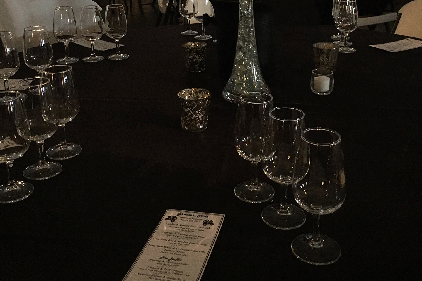 table setting for winery event