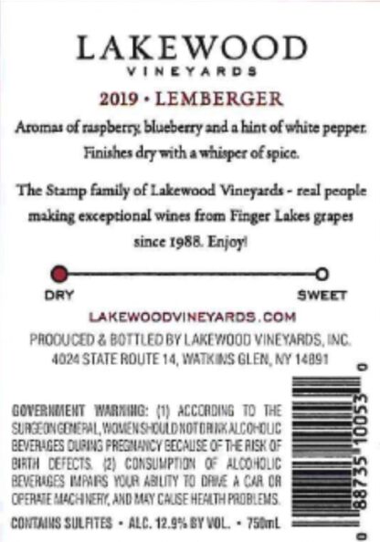 lemberger 2019 wine label back